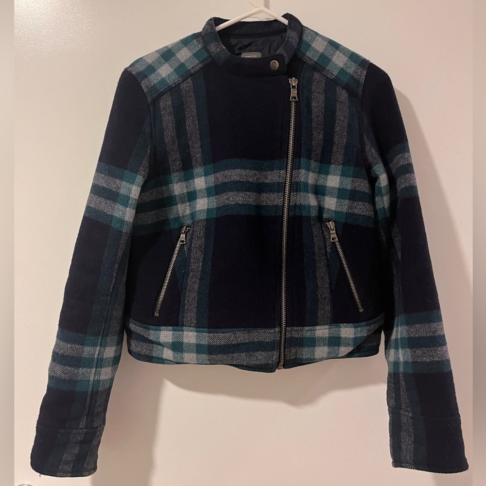 GAP Wool Plaid Racer Jacket - quilt flannel lining - Women’s Medium